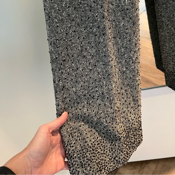 Beaded gray tweed evening trousers - Picture 2 of 5